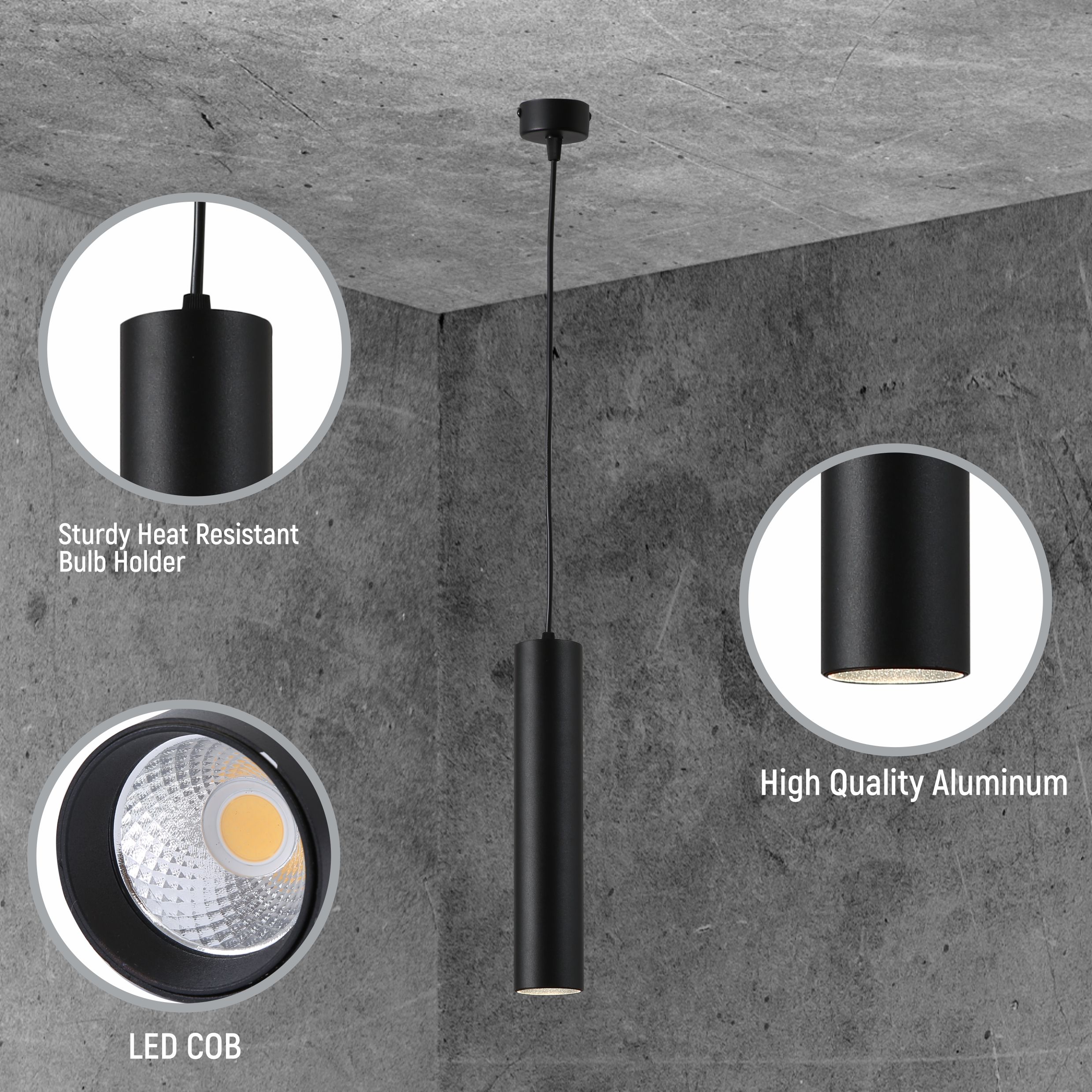 LED podves.LS-050 10W 3000K BLCK UK 30