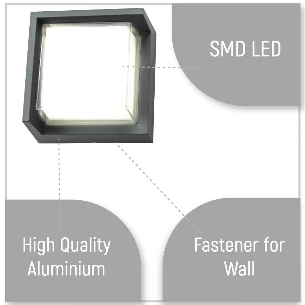 LED Square Hood Wall Lamp 3W 4000K DONE